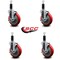 Service Caster 5'' Red Poly Swivel 1-1/8'' Expanding Stem Caster Set with Brake, 4PK SCC-EX20S514-PPUB-RED-TLB-118-4 - alternate 3
